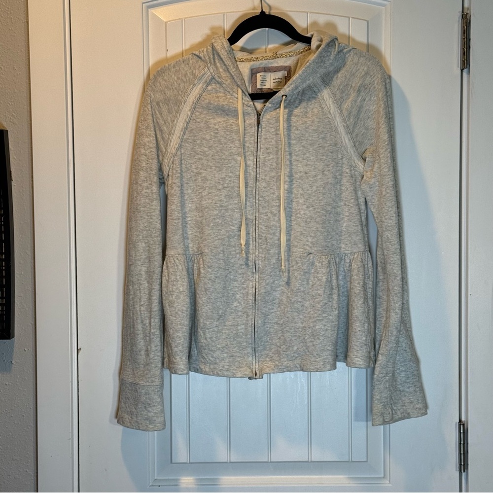 Anthropology Gray Women's Zip-Up Hoodie Size Small